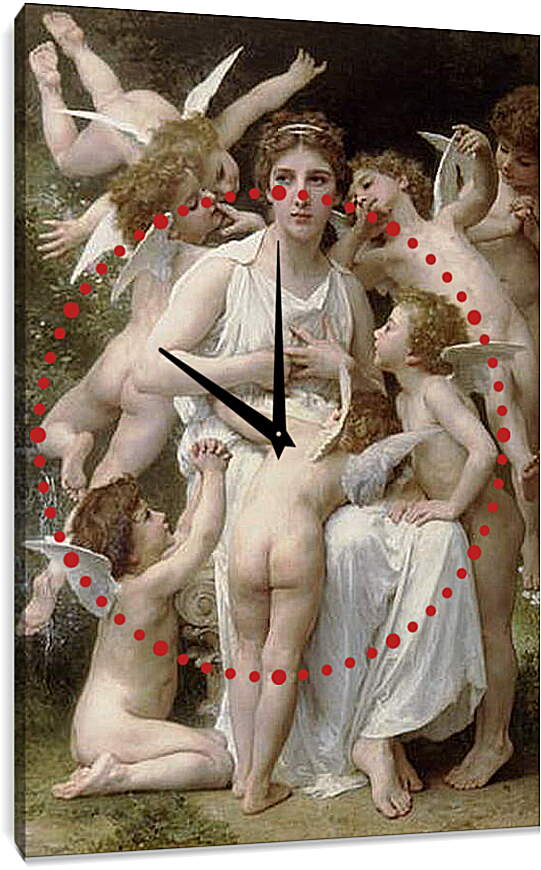 Часы картина - Lassaut. Возвращение весны. Адольф Вильям Бугро