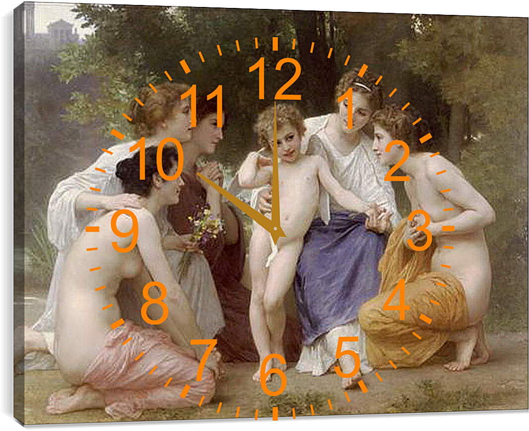 Часы картина - Admiration. Восхищение. Адольф Вильям Бугро.
