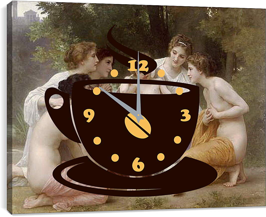 Часы картина - Admiration. Восхищение. Адольф Вильям Бугро.