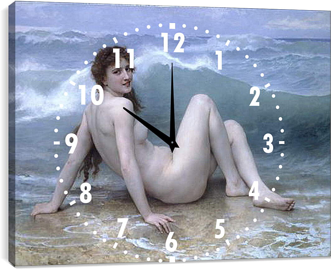 Часы картина - La Vague. Адольф Вильям Бугро