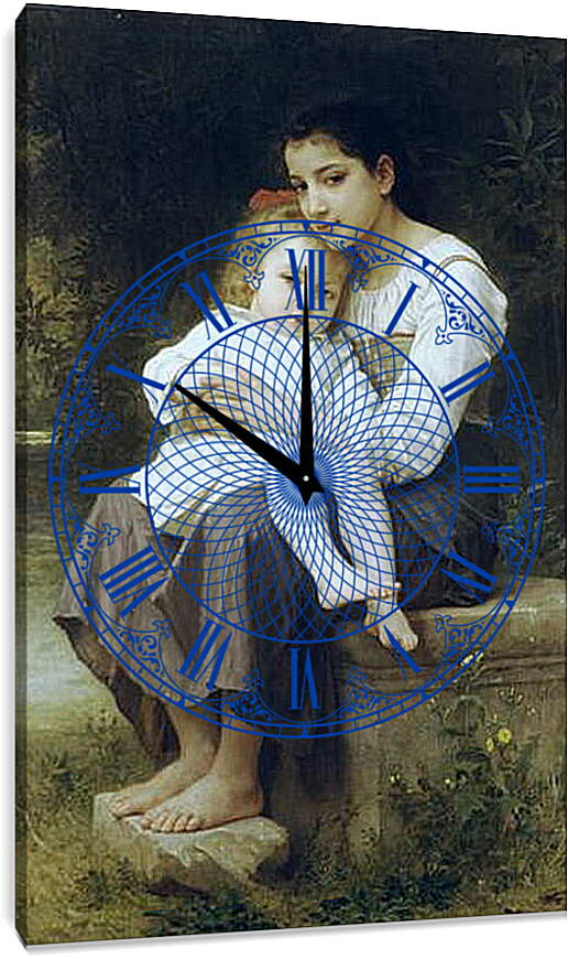 Часы картина - La Soeur Ainee. Старшая сестра. Адольф Вильям Бугро