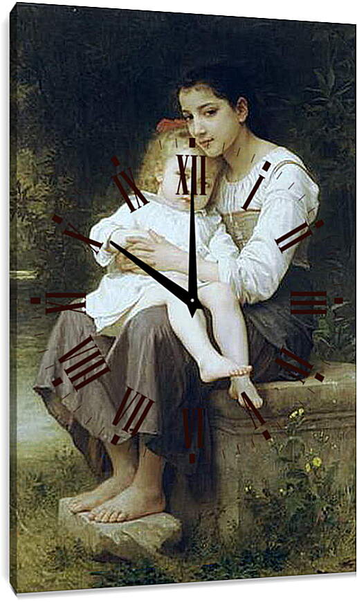 Часы картина - La Soeur Ainee. Старшая сестра. Адольф Вильям Бугро