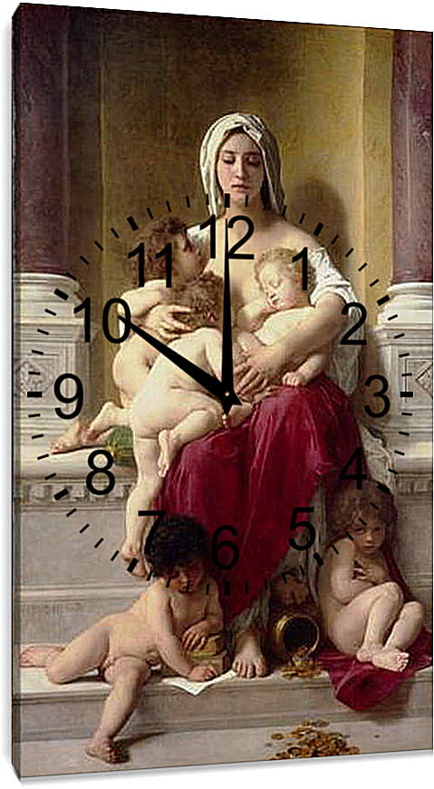 Часы картина - La Charite. Любовь. Адольф Вильям Бугро