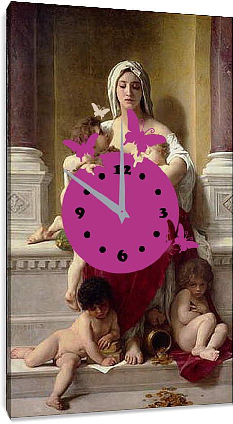 Часы картина - La Charite. Любовь. Адольф Вильям Бугро