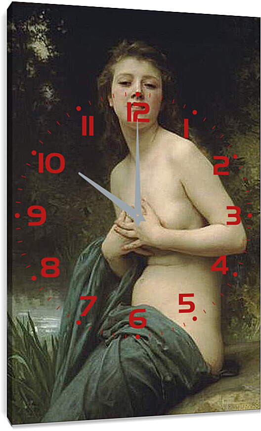 Часы картина - La Brise du Printemps. Адольф Вильям Бугро