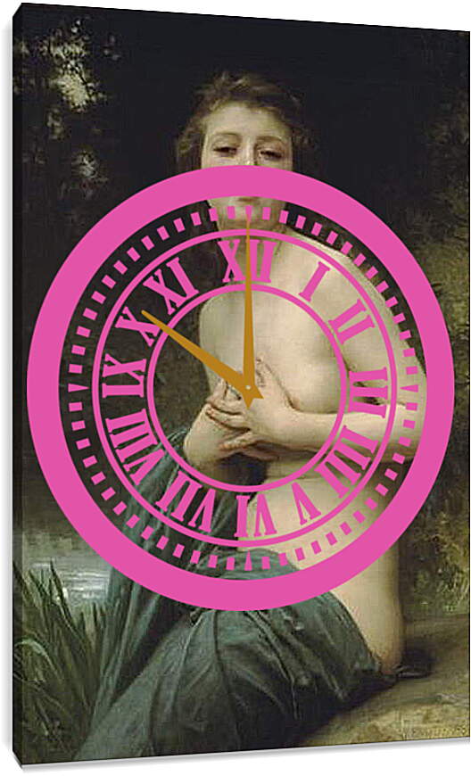 Часы картина - La Brise du Printemps. Адольф Вильям Бугро