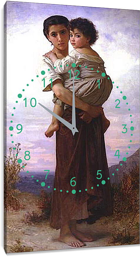 Часы картина - Jeunes Bohemiennes - Молодые цыганки. Адольф Вильям Бугро