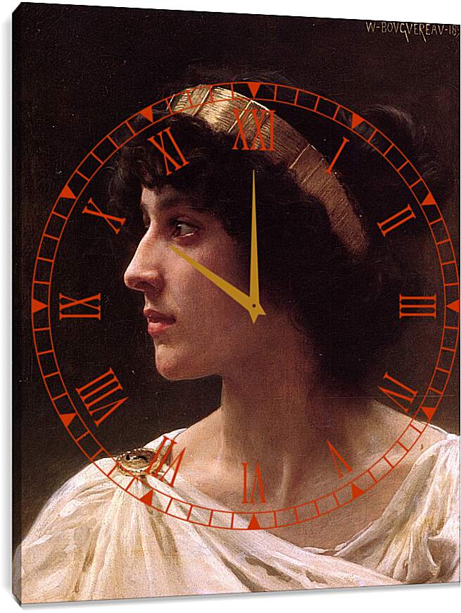 Часы картина - Irene. Ирен. Адольф Вильям Бугро