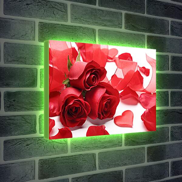 Лайтбокс световая панель - Лепестки роз