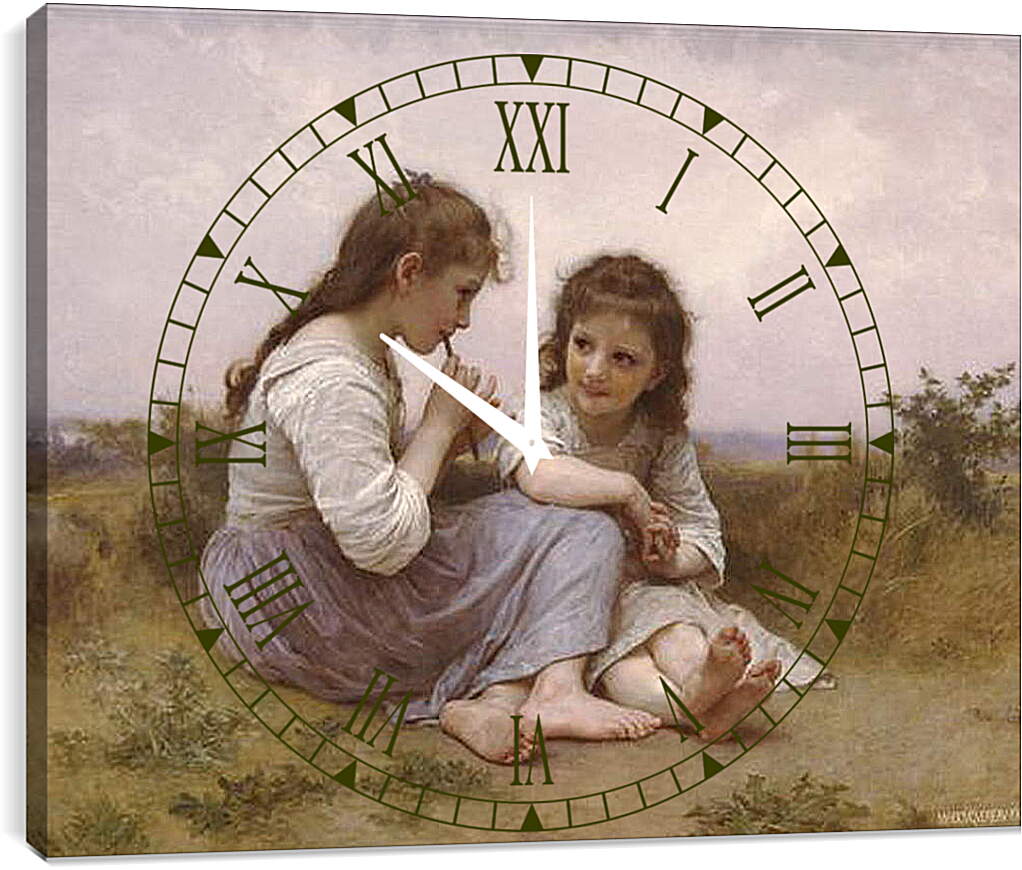Часы картина - Idylle Enfantine - Идиллия детства. Адольф Вильям Бугро