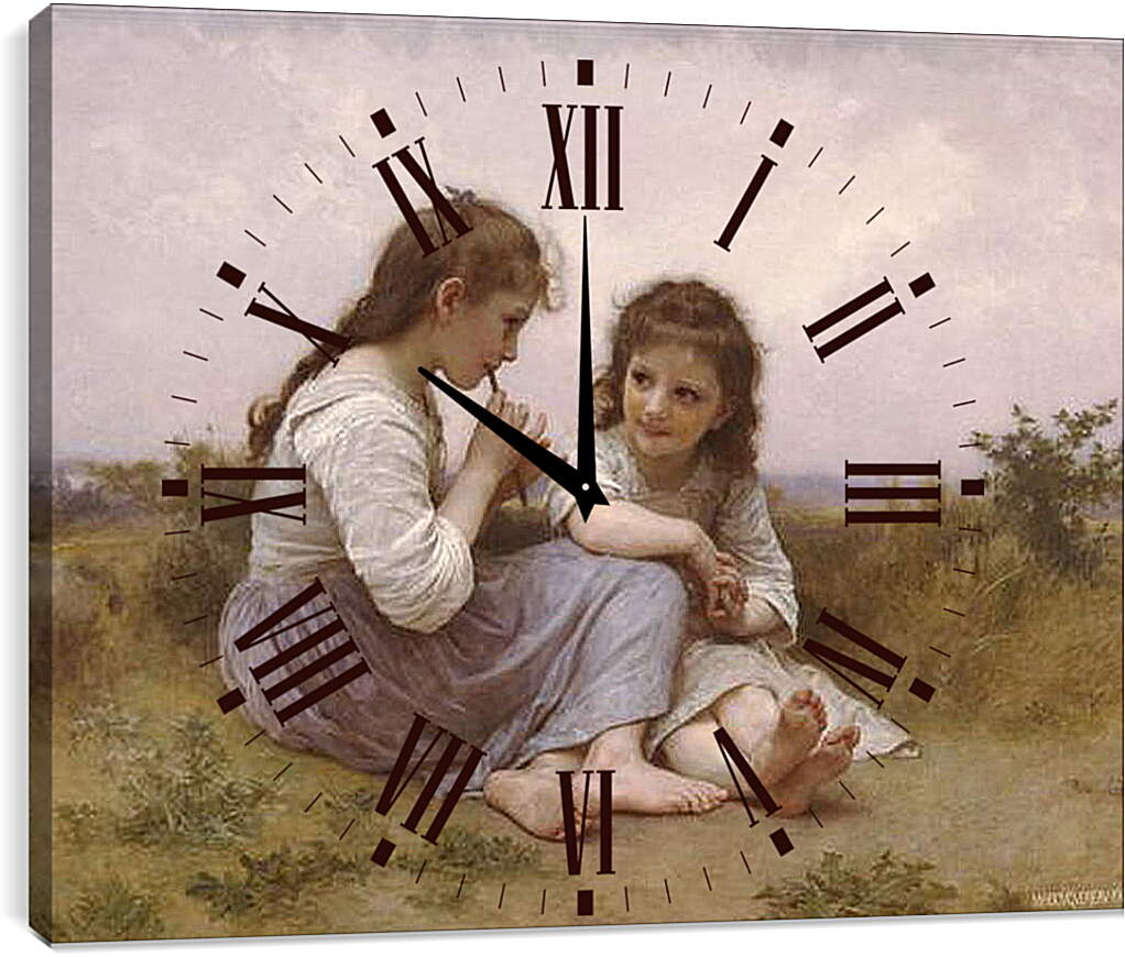 Часы картина - Idylle Enfantine - Идиллия детства. Адольф Вильям Бугро