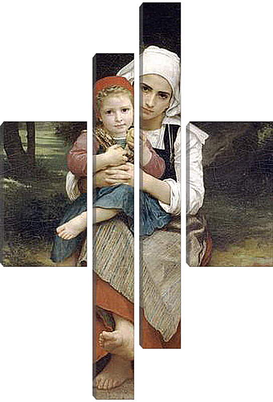 Модульная картина - Frere et Sour Bretons. Брат и сестра, бретонцы. Адольф Вильям Бугро