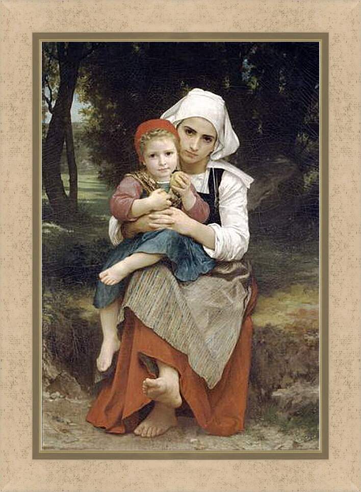 Картина в раме - Frere et Sour Bretons. Брат и сестра, бретонцы. Адольф Вильям Бугро