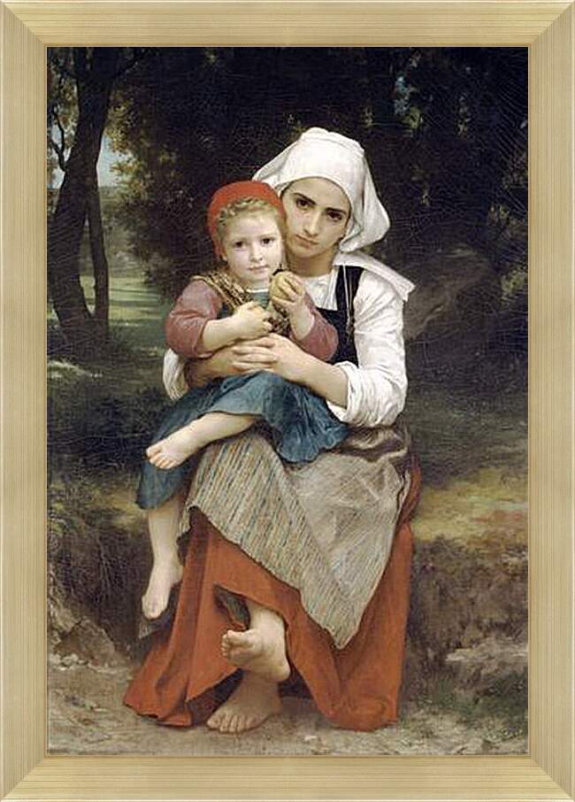 Картина в раме - Frere et Sour Bretons. Брат и сестра, бретонцы. Адольф Вильям Бугро