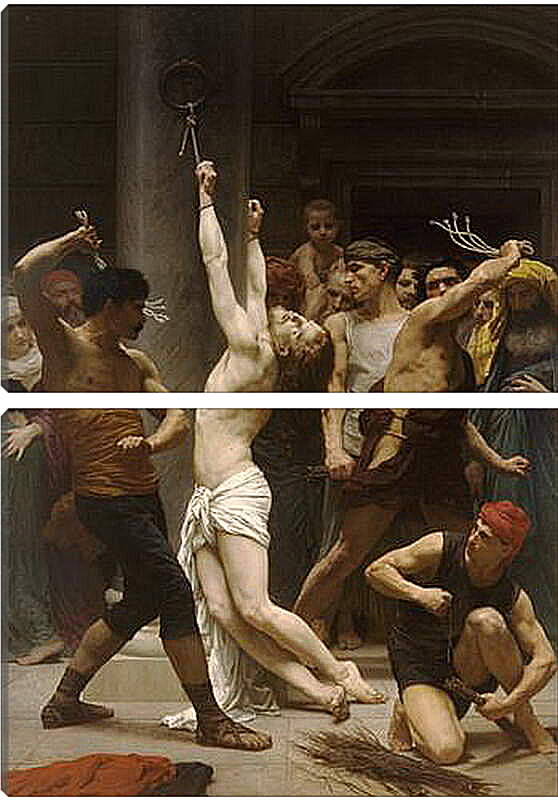 Модульная картина - Flagellation de Notre Seigneur Jesus Christ. Бичевание Христа. Адольф Вильям Бугро