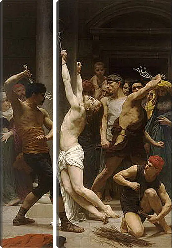 Модульная картина - Flagellation de Notre Seigneur Jesus Christ. Бичевание Христа. Адольф Вильям Бугро