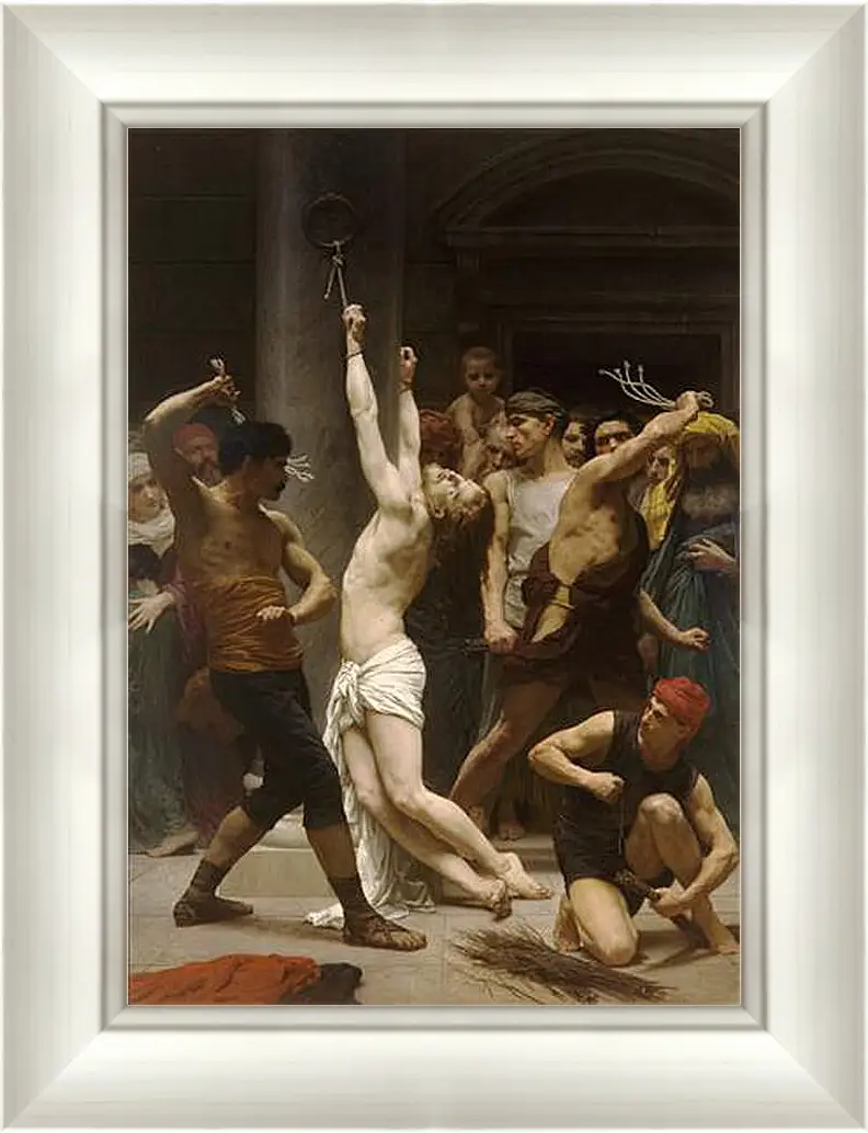 Картина в раме - Flagellation de Notre Seigneur Jesus Christ. Бичевание Христа. Адольф Вильям Бугро