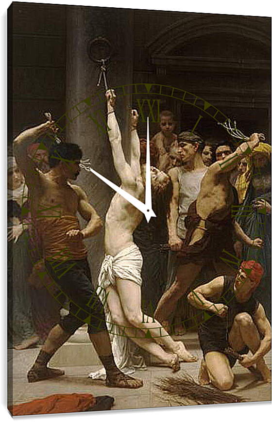 Часы картина - Flagellation de Notre Seigneur Jesus Christ. Бичевание Христа. Адольф Вильям Бугро