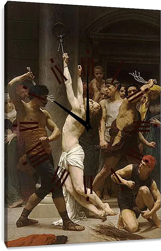 Часы картина - Flagellation de Notre Seigneur Jesus Christ. Бичевание Христа. Адольф Вильям Бугро