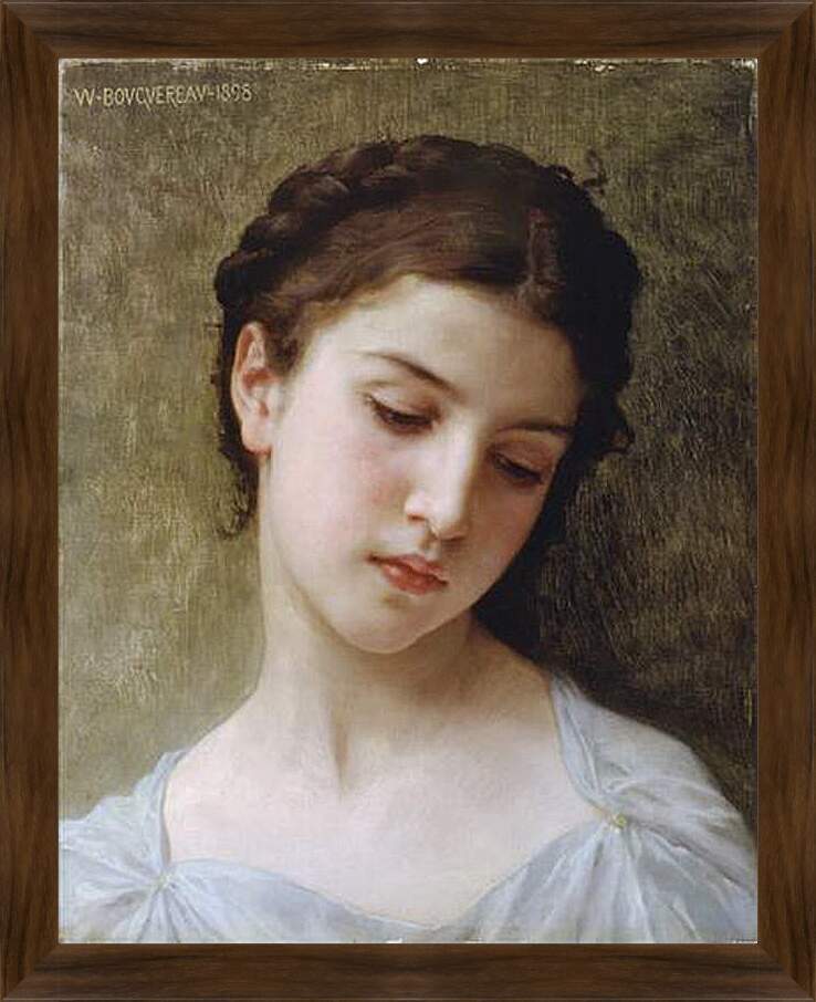 Картина в раме - Etude - Tete de Jeune Fille. Этюд головы девушки. Адольф Вильям Бугро