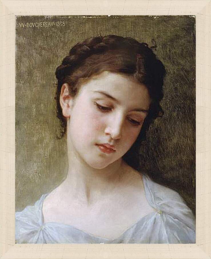 Картина в раме - Etude - Tete de Jeune Fille. Этюд головы девушки. Адольф Вильям Бугро