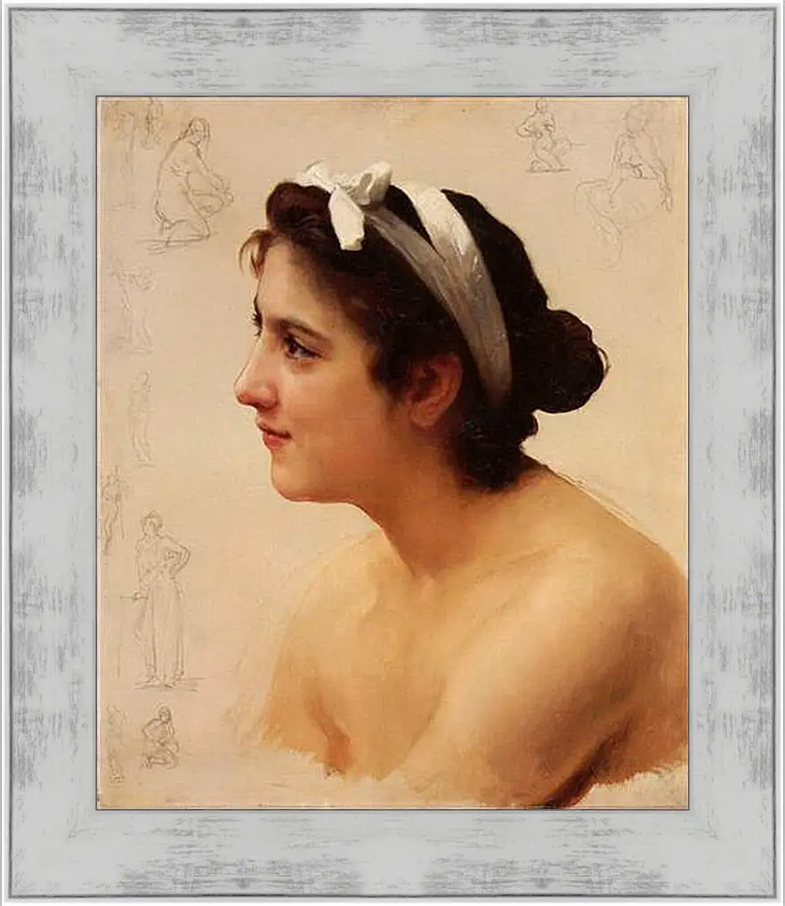 Картина в раме - Etude - Dune Femme, Pour Offrande a Lamour. Адольф Вильям Бугро