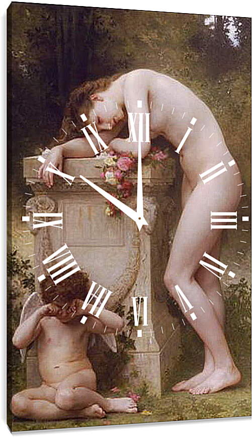 Часы картина - Douleur Damour. Адольф Вильям Бугро