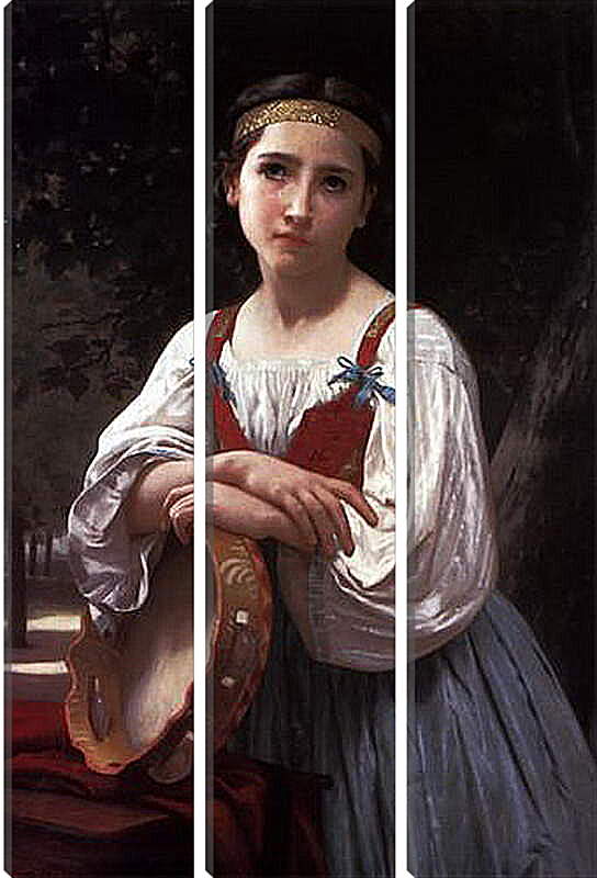Модульная картина - Bohemienne au Tambour de Basque. Цыганка с бубном. Адольф Вильям Бугро