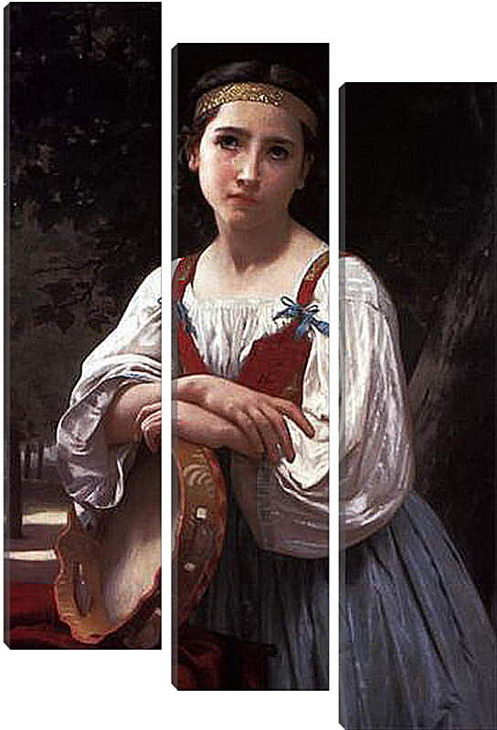 Модульная картина - Bohemienne au Tambour de Basque. Цыганка с бубном. Адольф Вильям Бугро