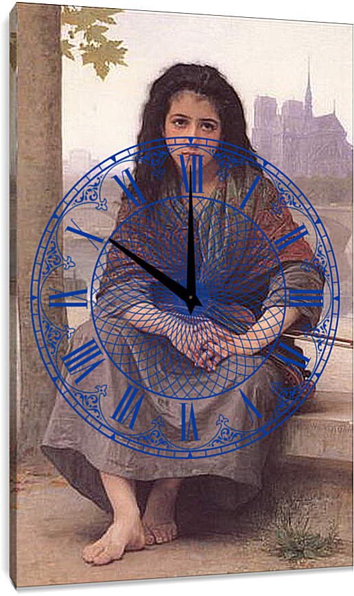 Часы картина - Bohemienne. Цыганка. Адольф Вильям Бугро
