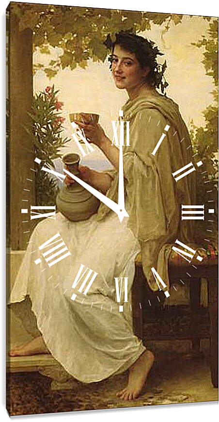 Часы картина - Bacchante. Вакханка, Адольф Вильям Бугро