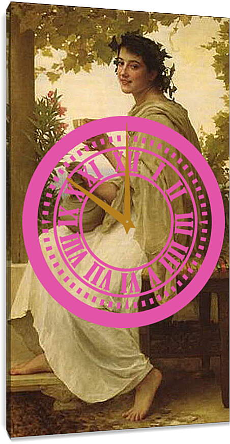 Часы картина - Bacchante. Вакханка, Адольф Вильям Бугро