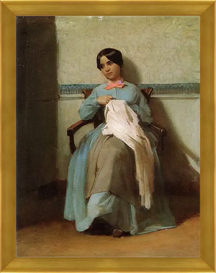 Картина в раме - A Portrait of Leonie Bouguereau. Леония Бугро. Адольф Вильям Бугро