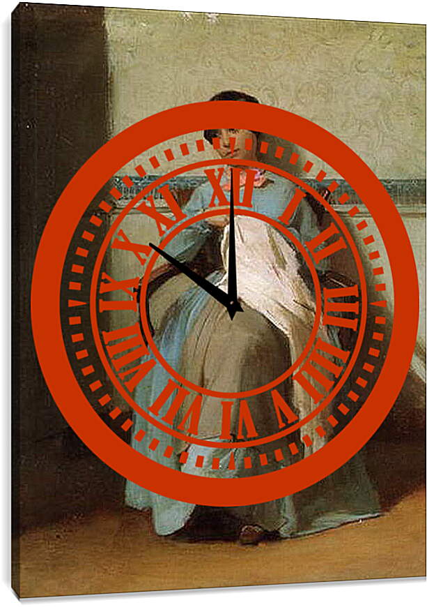 Часы картина - A Portrait of Leonie Bouguereau. Леония Бугро. Адольф Вильям Бугро