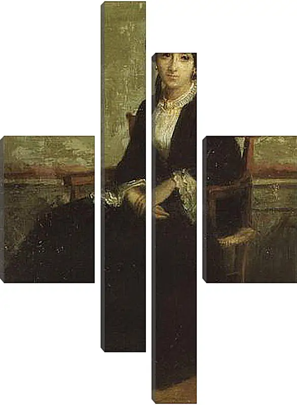 Модульная картина - A Portrait of Genevieve Bouguereau. Женевьев Бугро. Адольф Вильям Бугро