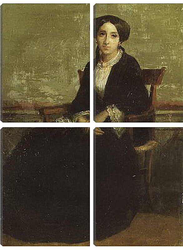 Модульная картина - A Portrait of Genevieve Bouguereau. Женевьев Бугро. Адольф Вильям Бугро
