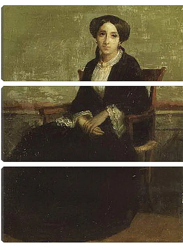 Модульная картина - A Portrait of Genevieve Bouguereau. Женевьев Бугро. Адольф Вильям Бугро