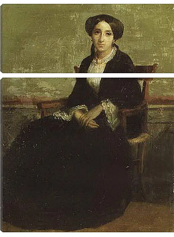 Модульная картина - A Portrait of Genevieve Bouguereau. Женевьев Бугро. Адольф Вильям Бугро