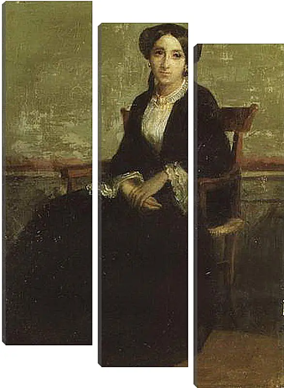 Модульная картина - A Portrait of Genevieve Bouguereau. Женевьев Бугро. Адольф Вильям Бугро