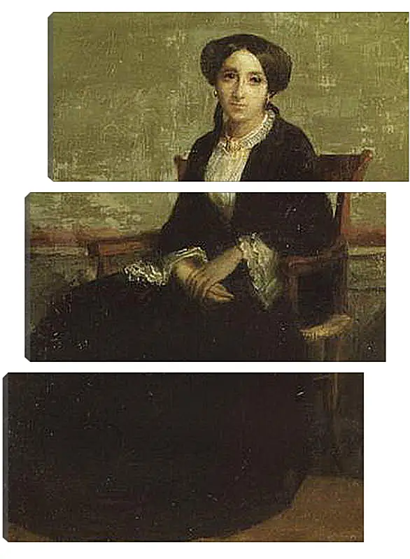 Модульная картина - A Portrait of Genevieve Bouguereau. Женевьев Бугро. Адольф Вильям Бугро