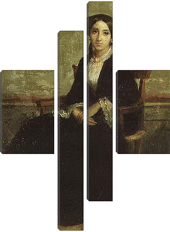 Модульная картина - A Portrait of Genevieve Bouguereau. Женевьев Бугро. Адольф Вильям Бугро
