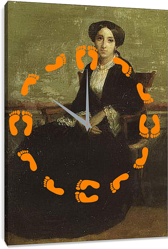 Часы картина - A Portrait of Genevieve Bouguereau. Женевьев Бугро. Адольф Вильям Бугро