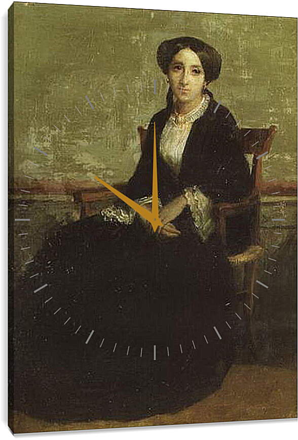 Часы картина - A Portrait of Genevieve Bouguereau. Женевьев Бугро. Адольф Вильям Бугро