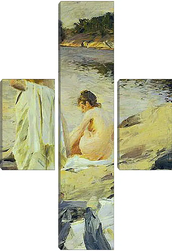 Модульная картина - Les Baigneuses. Купальщицы. Андерс Цорн