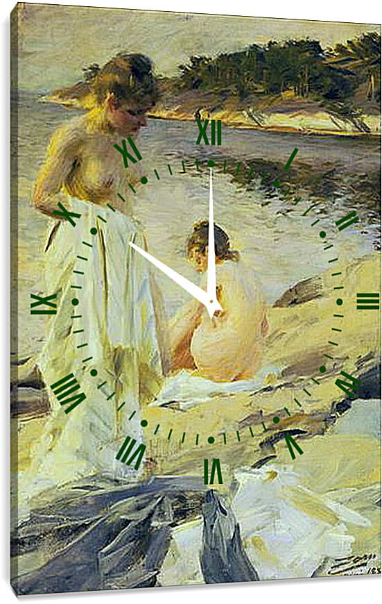 Часы картина - Les Baigneuses. Купальщицы. Андерс Цорн