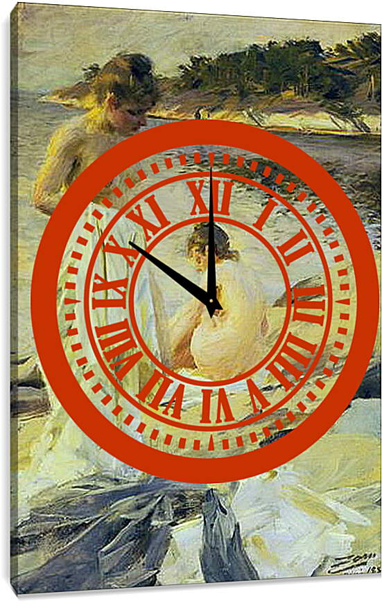 Часы картина - Les Baigneuses. Купальщицы. Андерс Цорн