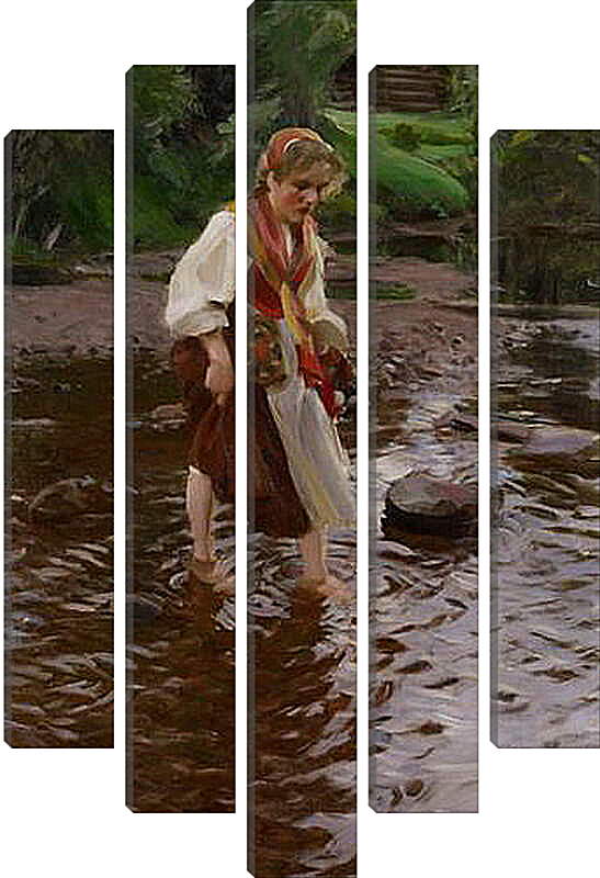 Модульная картина - The Girl from lvdalen. Девушка из Эльвдалена. Андерс Цорн