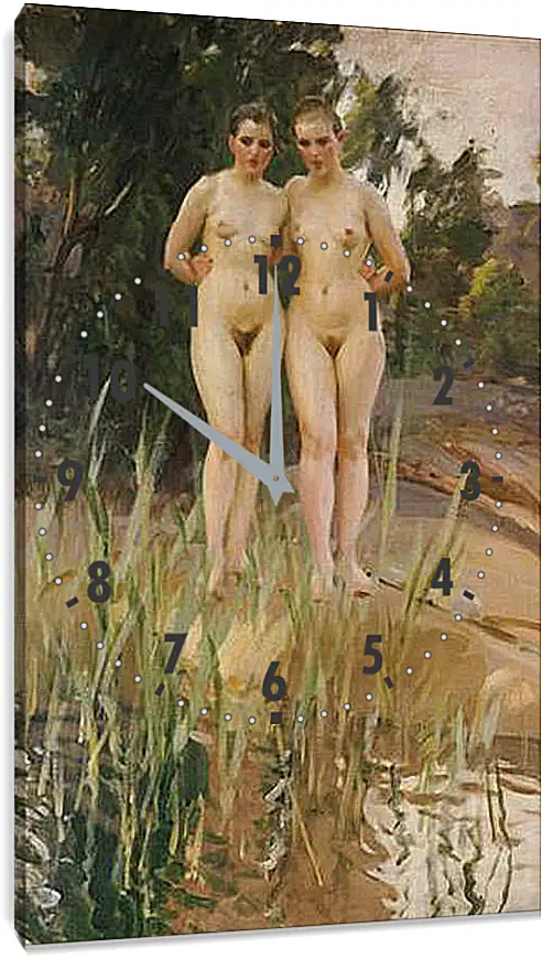 Часы картина - Girlfriends - Подружки. Андерс Цорн