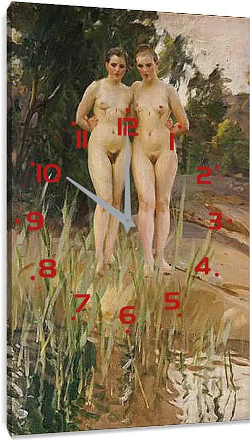 Часы картина - Girlfriends - Подружки. Андерс Цорн