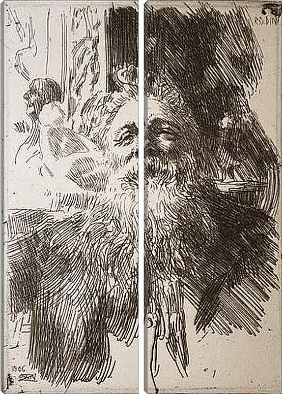Модульная картина - Auguste Rodin. Огюст Роден. Андерс Цорн